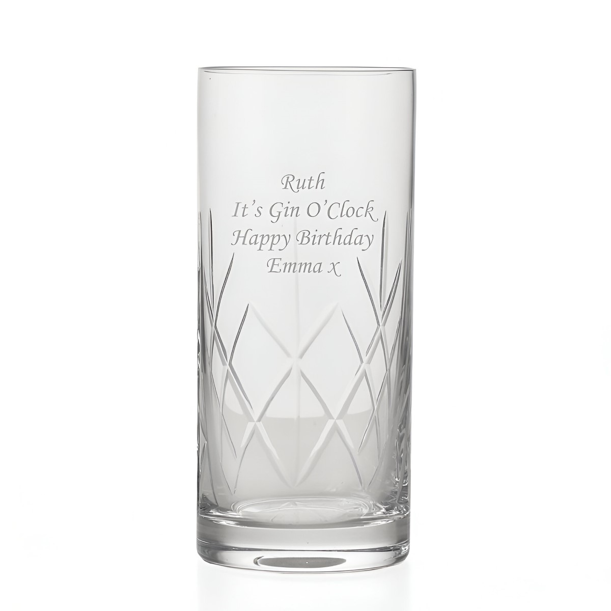 Engraved Crystal Highball Glass - Click Image to Close