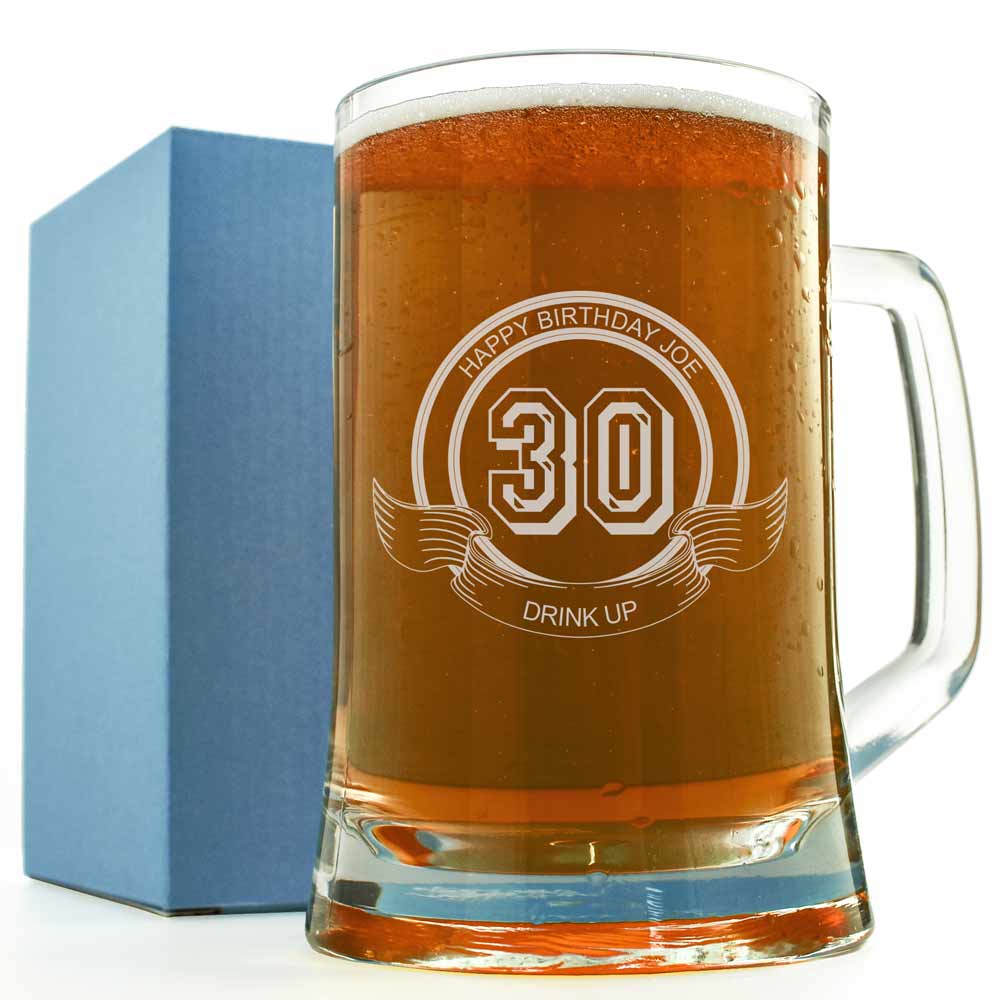 Personalised Pint Glass - 30th Birthday Gift - Click Image to Close