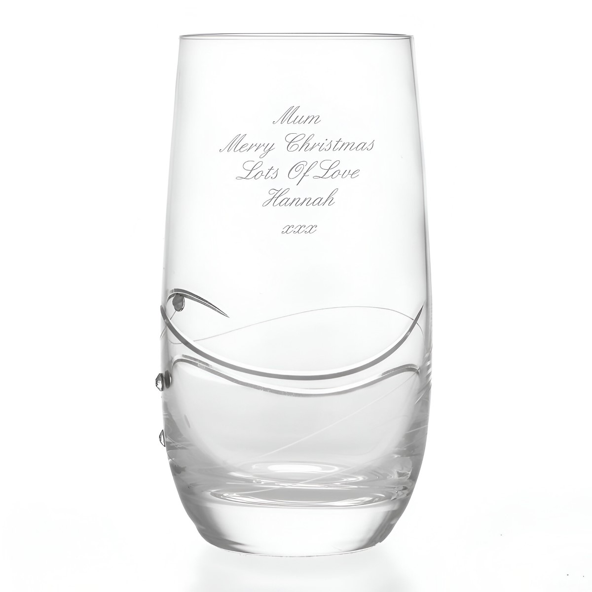 Personalised Crystal Hiball Glass With Swarovski Elements
