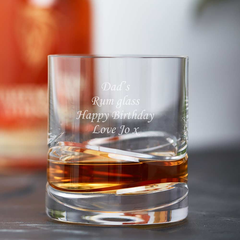 Personalised Whisky Glass - Wave Cut - Click Image to Close