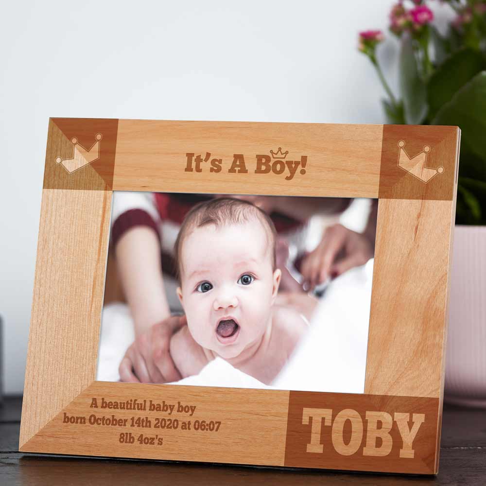 Its A Boy Personalised Baby Photo Frame - Click Image to Close
