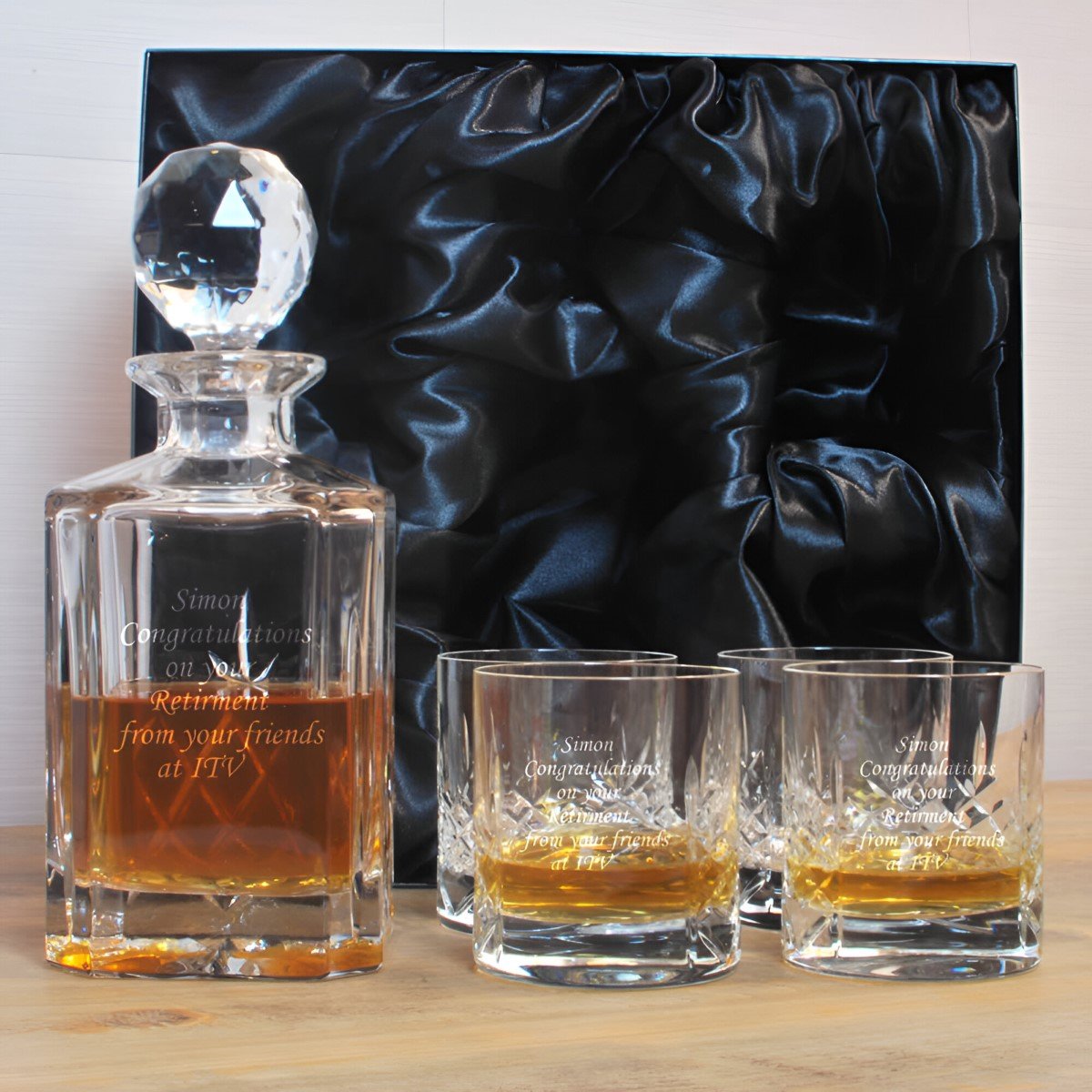 Personalised 24 Lead Crystal Heavyweight Mayfair Decanter Set