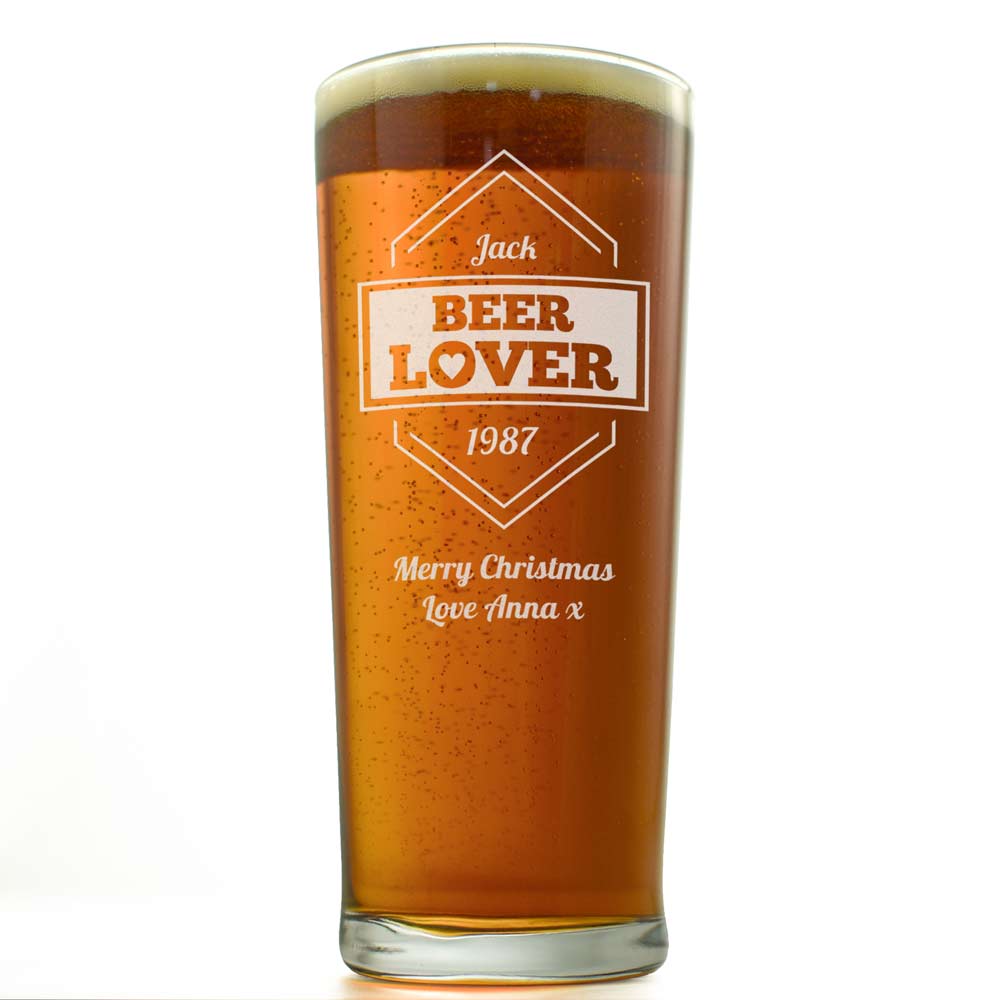 Personalised Pint Glass - Beer Lover - Click Image to Close