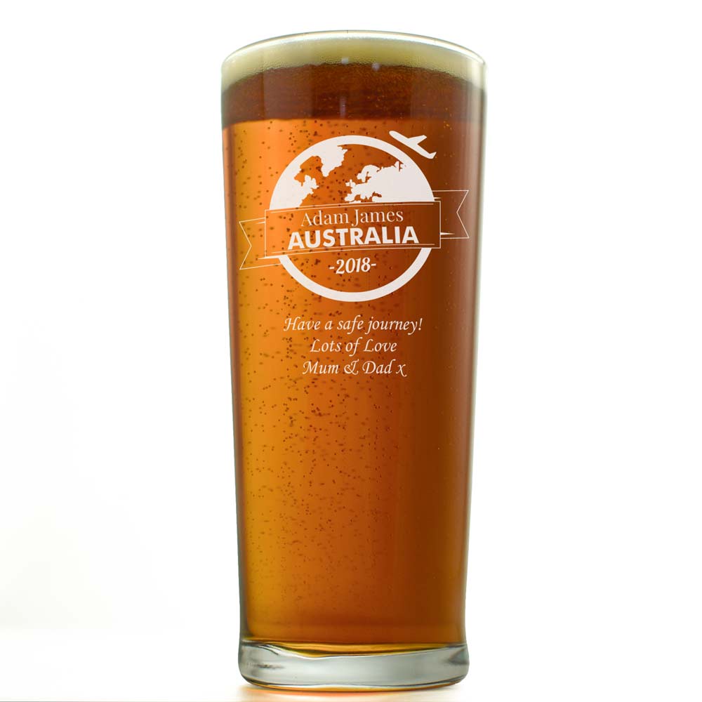 Personalised Pint Glass - Traveller - Click Image to Close