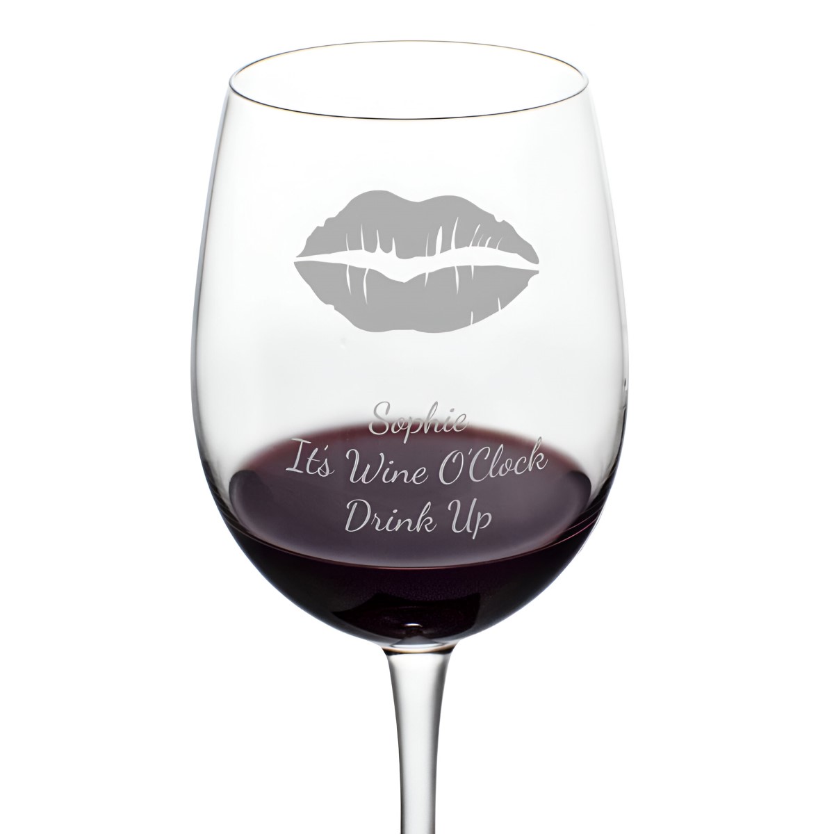 Personalised Wine Glass - Kisses - Click Image to Close