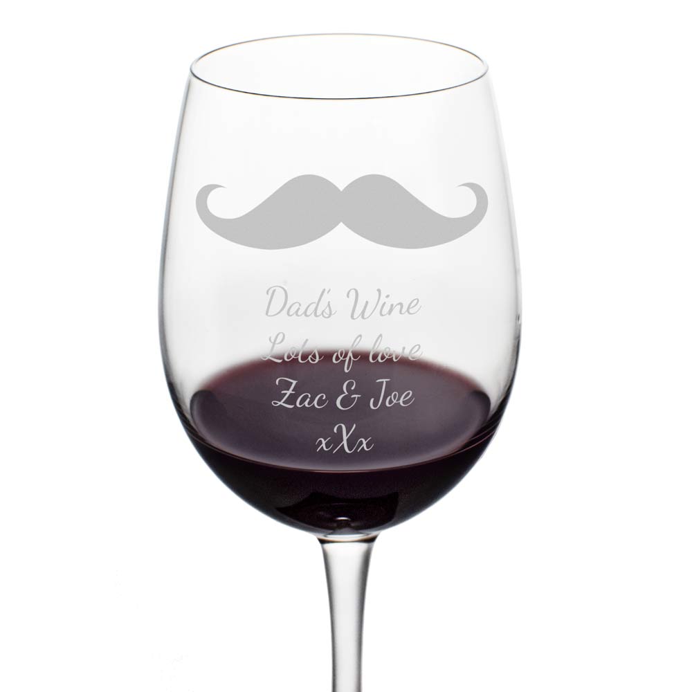 Personalised Wine Glass - Moustache - Click Image to Close