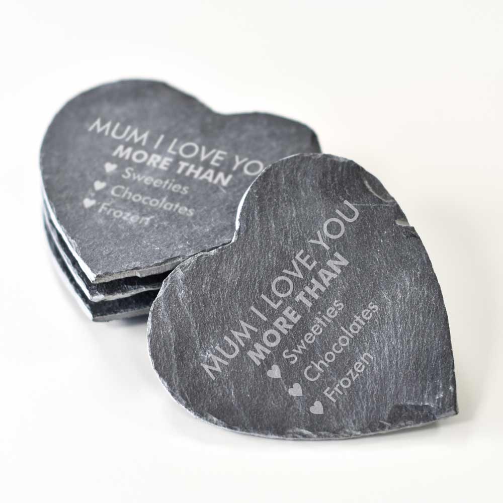Love You More Than Engraved Love Heart Coasters - Click Image to Close
