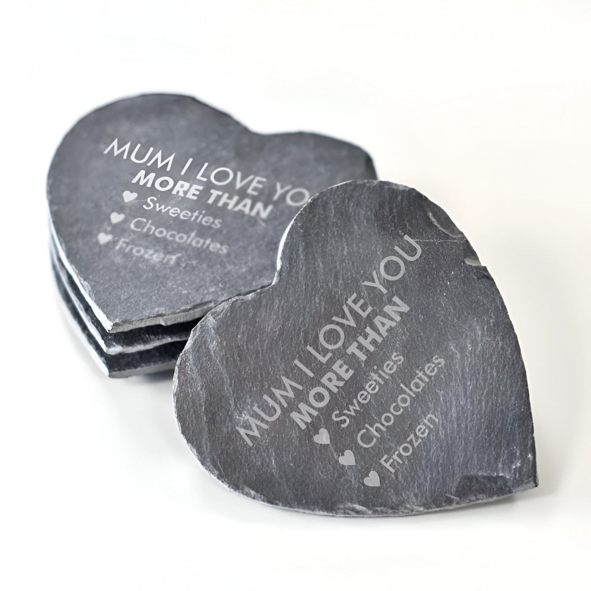 Love You More Than Engraved Love Heart Coasters - Click Image to Close