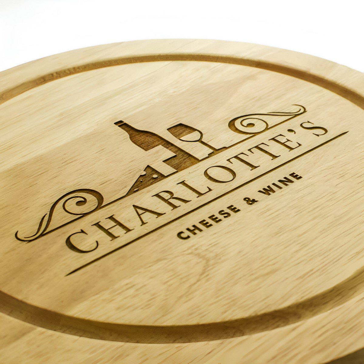 Personalised Wooden Cheese and Wine Board - Click Image to Close