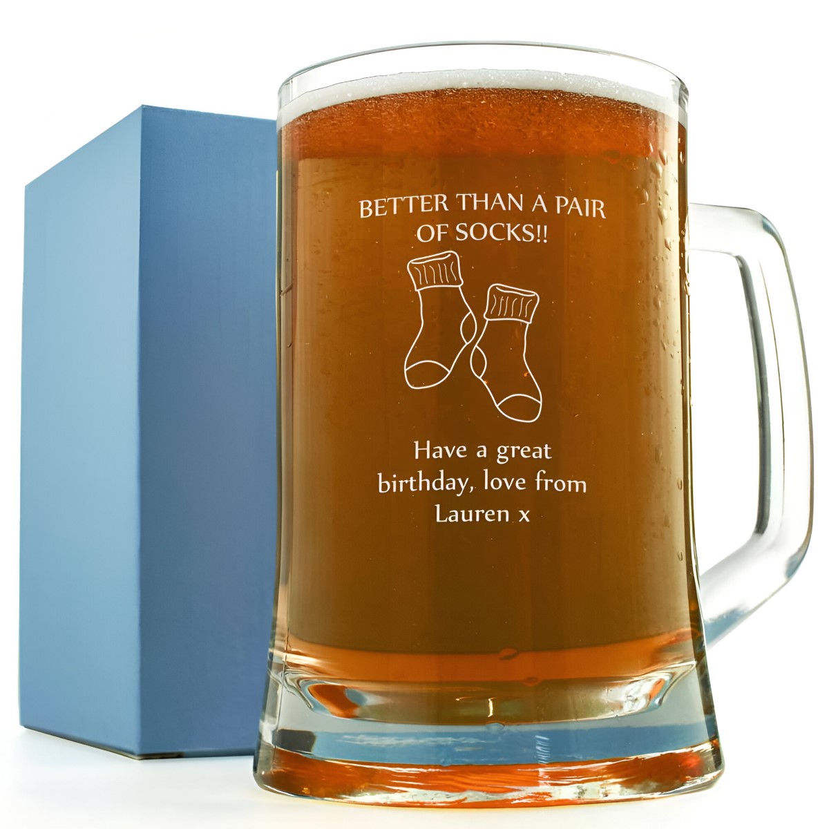 Personalised Pint Glass - Better Than A Pair Of Socks! - Click Image to Close