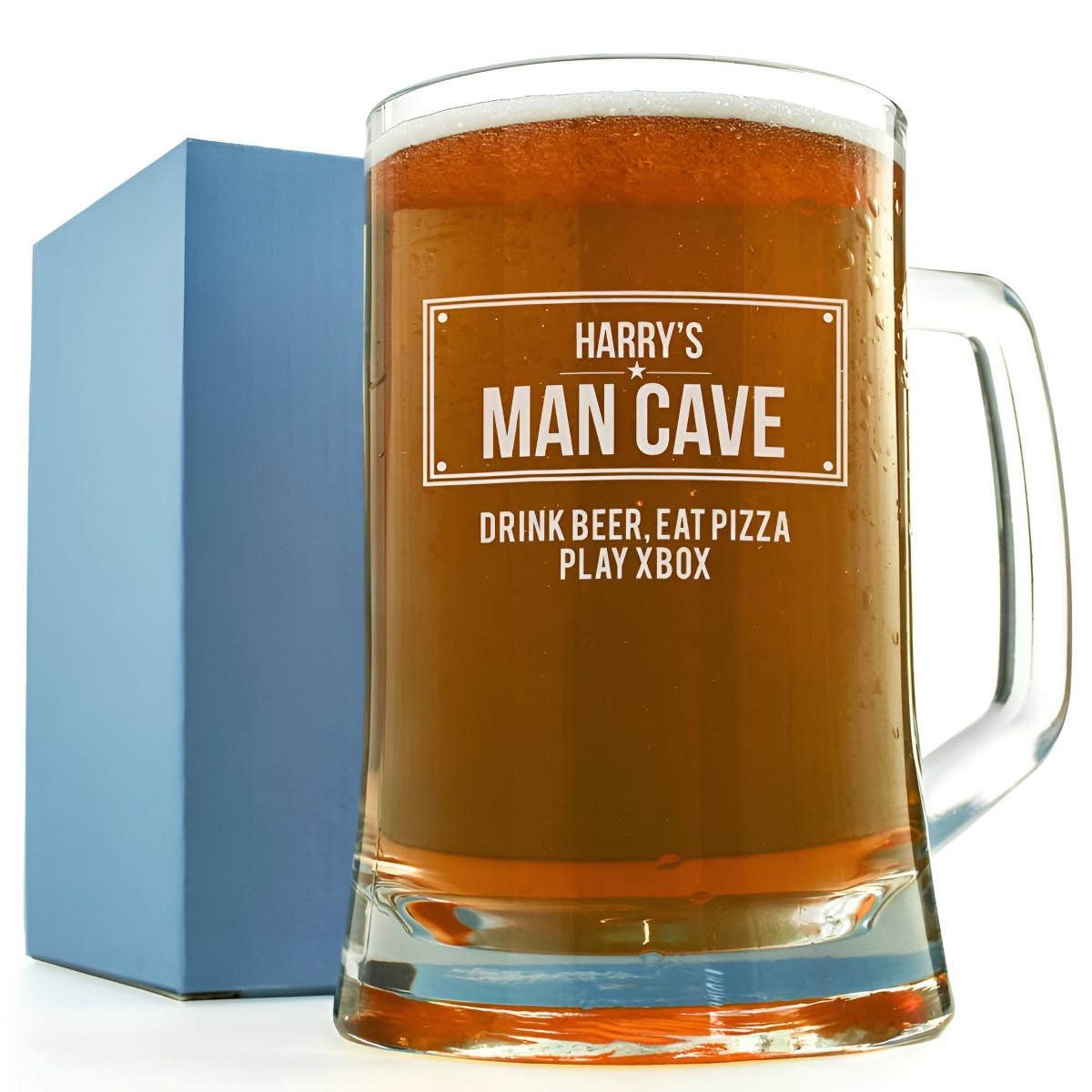 Man Cave Personalised Pint Glass - Click Image to Close