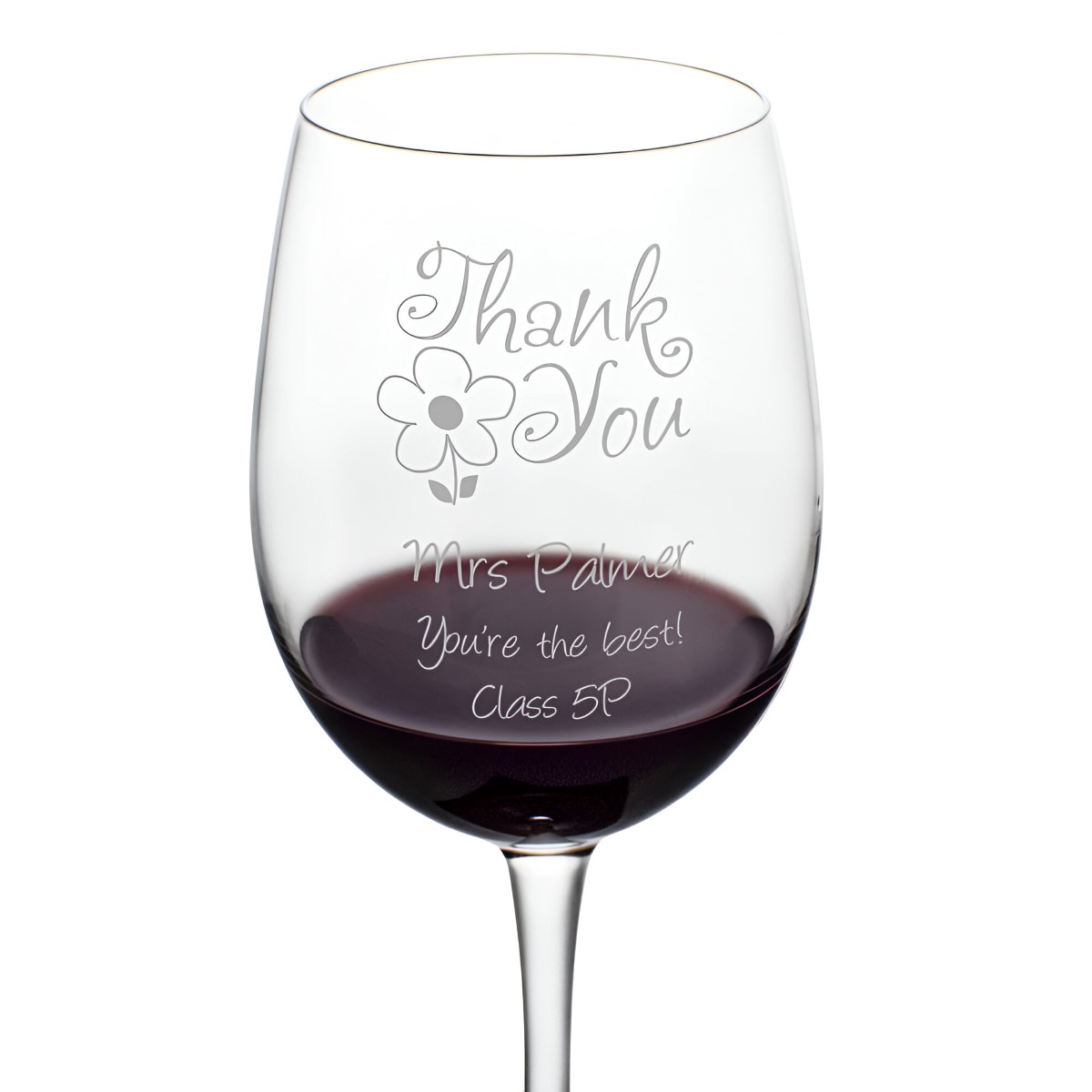 Personalised Wine Glass - Thank You - Click Image to Close