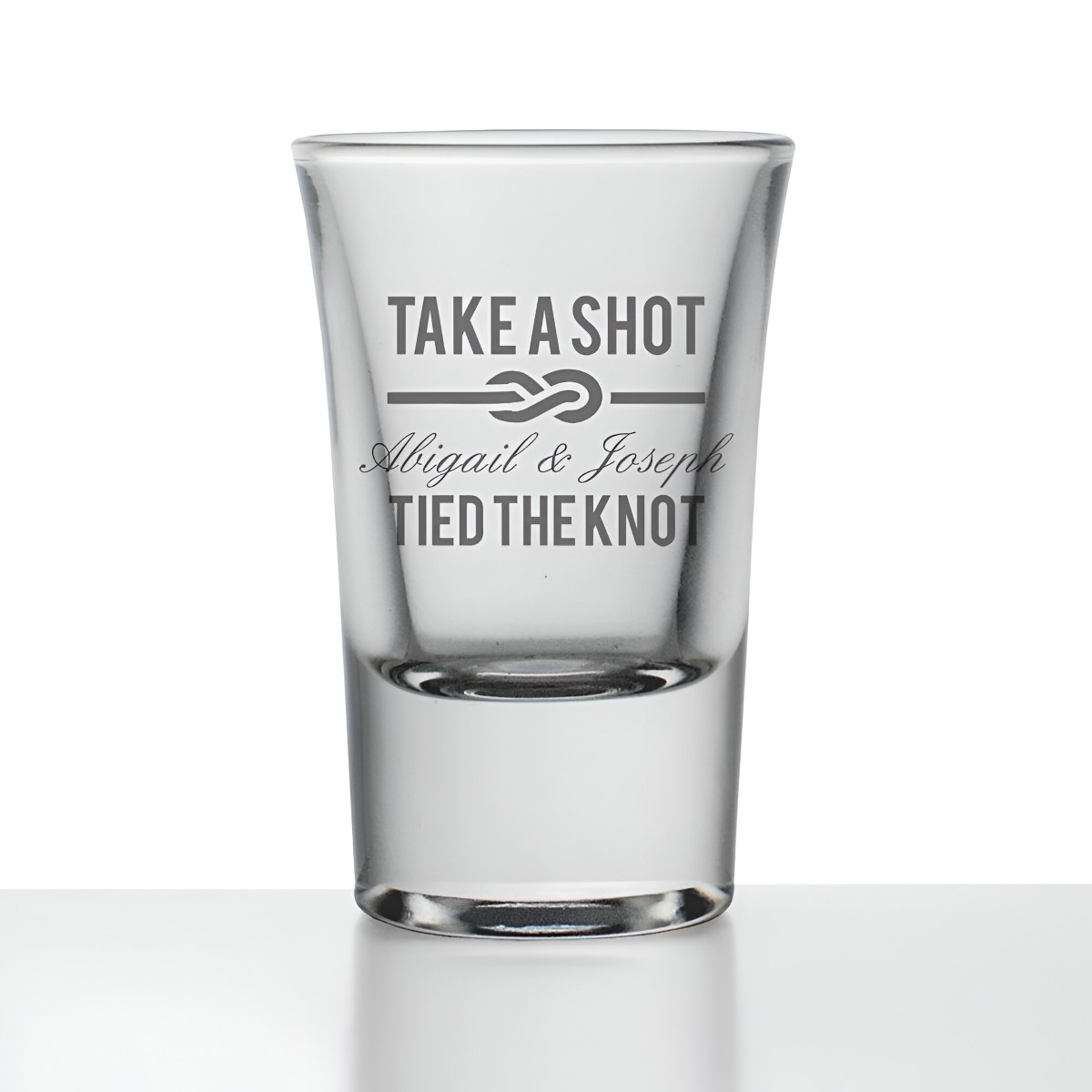 We Tied The Knot Personalised Shot Glasses - Click Image to Close