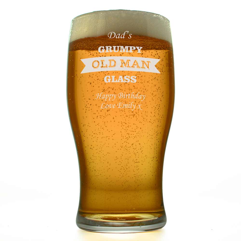 Personalised Grumpy Old Man Tulip Pint Glass - Click Image to Close