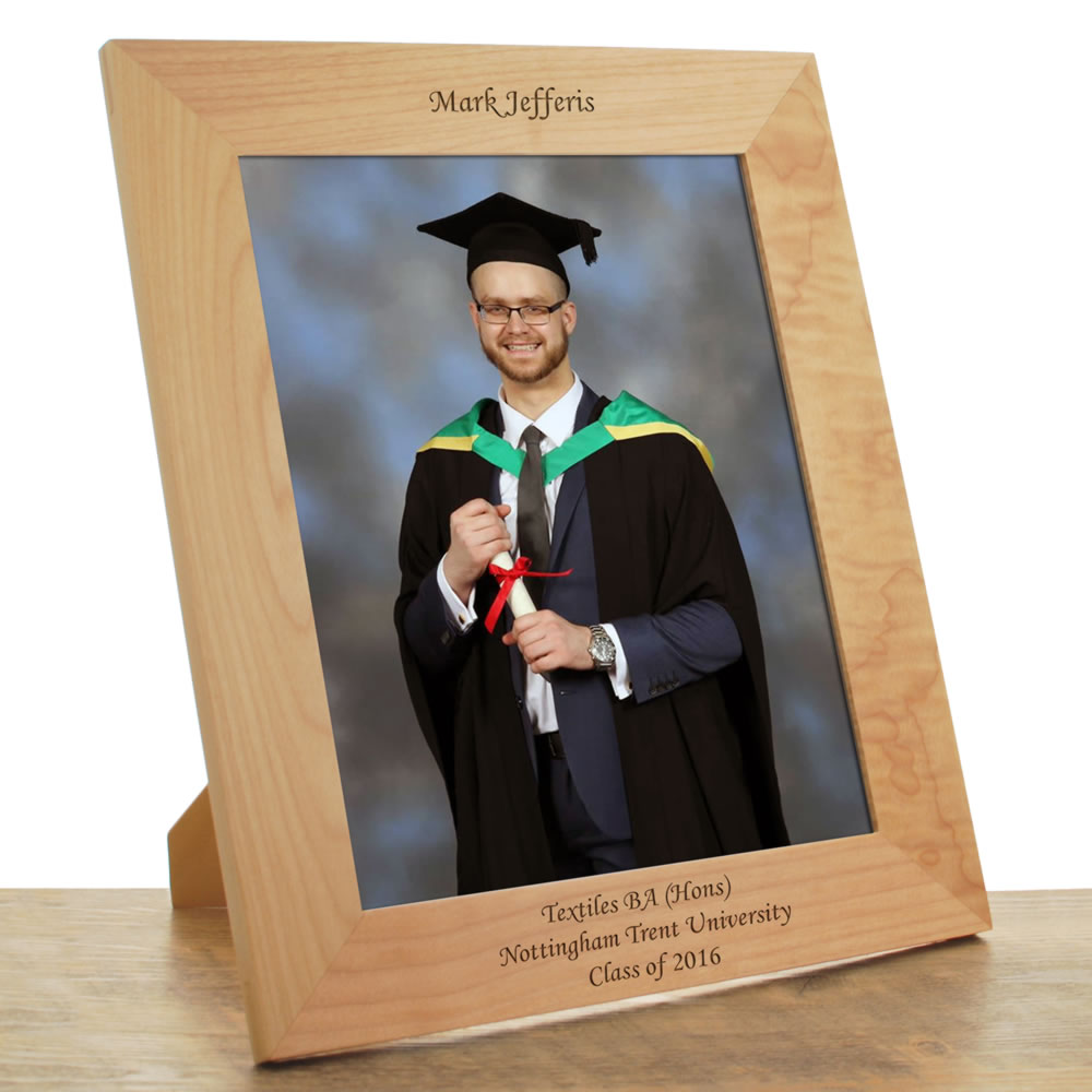 Personalised Wooden Graduation Photo Frame - 10x8 - Click Image to Close