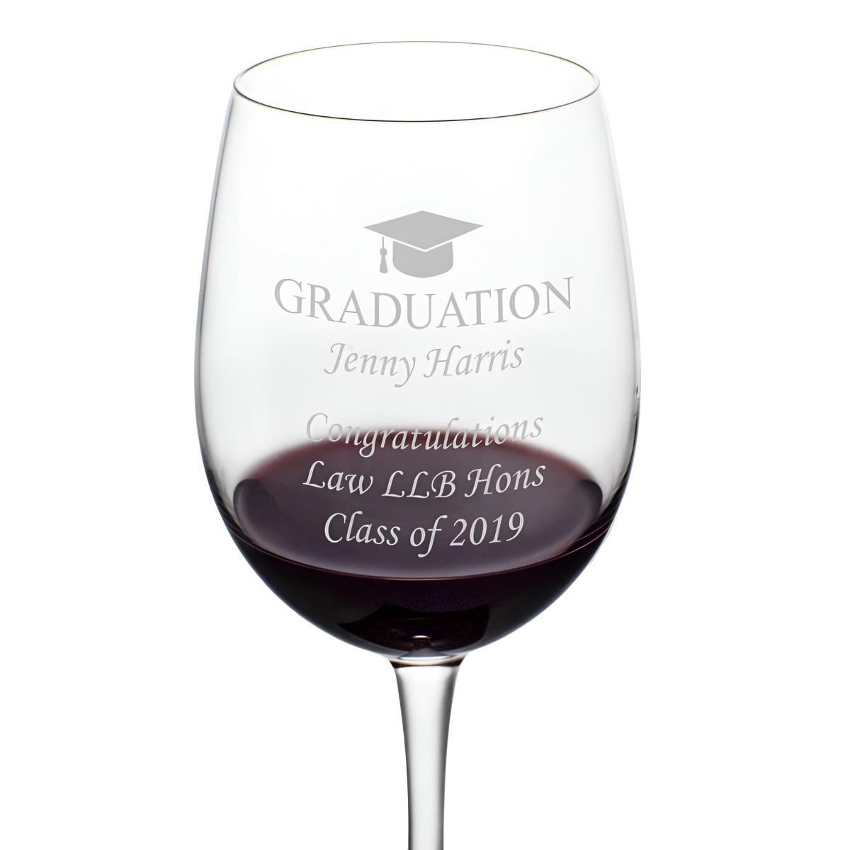 Personalised Wine Glass - Graduation - Click Image to Close