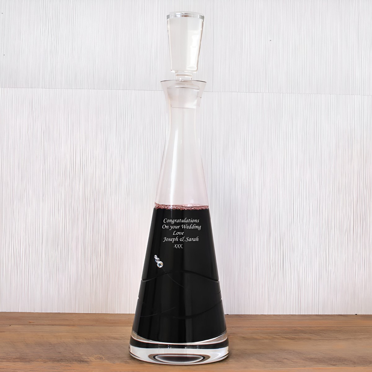 Personalised Pyramid Wine Decanter With Diamante Crystals - Click Image to Close