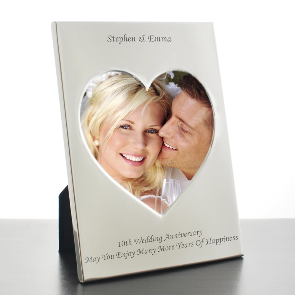 Personalised Silver Plated Love Heart Frame - Click Image to Close