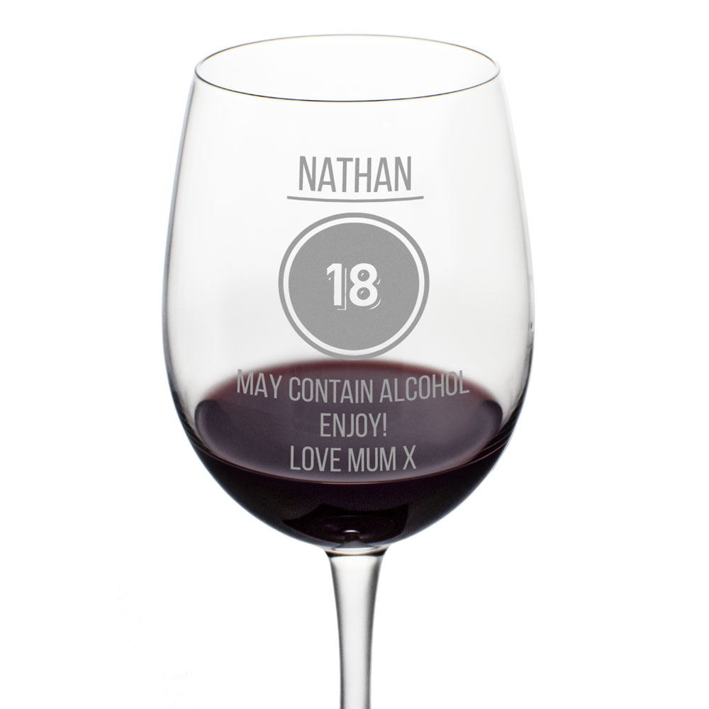 Personalised 'Certified 18' Wine Glass - Click Image to Close