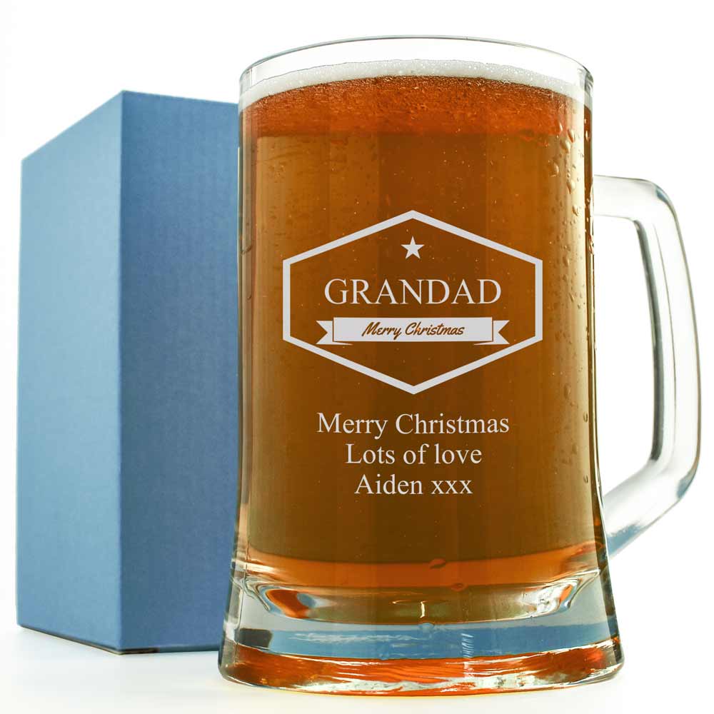 Personalised Pint Tankard - Merry Christmas - Click Image to Close