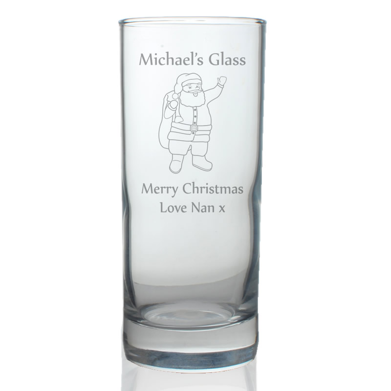 Personalised Children's Glass - Santa - Click Image to Close