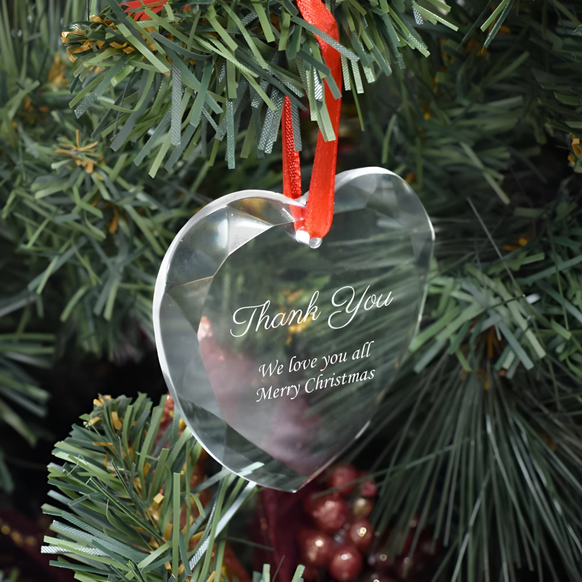 Personalised Thank You Bauble Heart