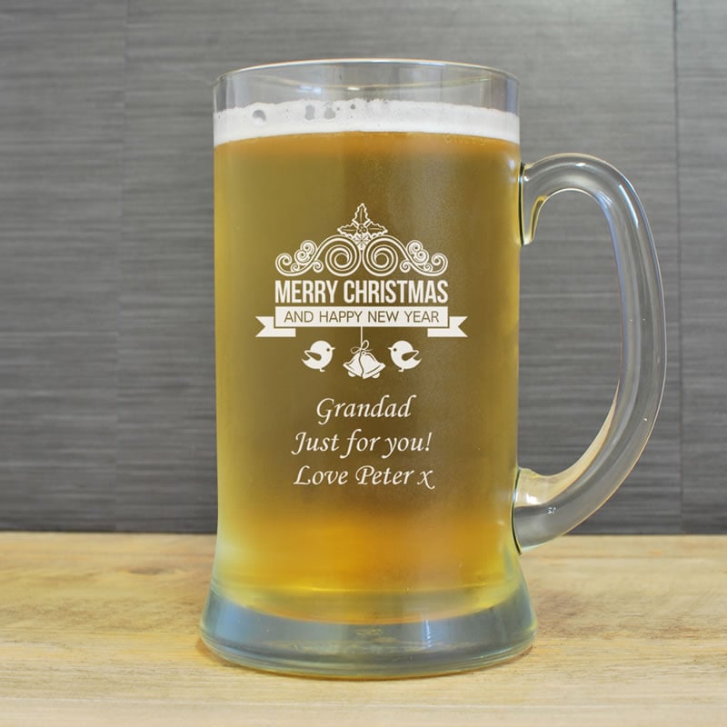 Personalised Merry Christmas 2 Pint Tankard - Click Image to Close