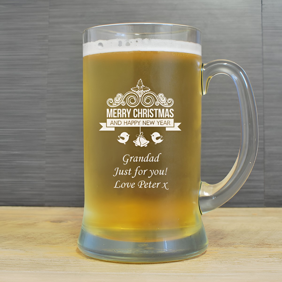 Personalised Merry Christmas 2 Pint Tankard - Click Image to Close