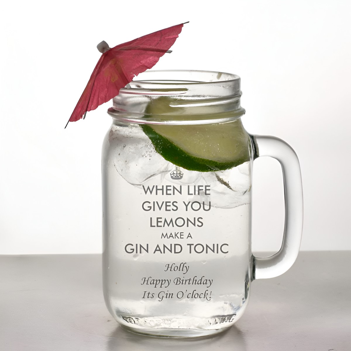 Personalised Mason Drinking Jar - Gin & Tonic - Click Image to Close