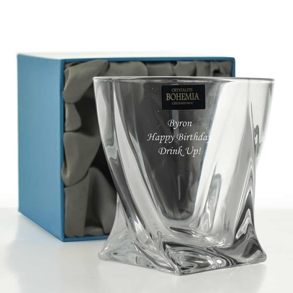 Personalised Quadro Whiskey Glass - Click Image to Close