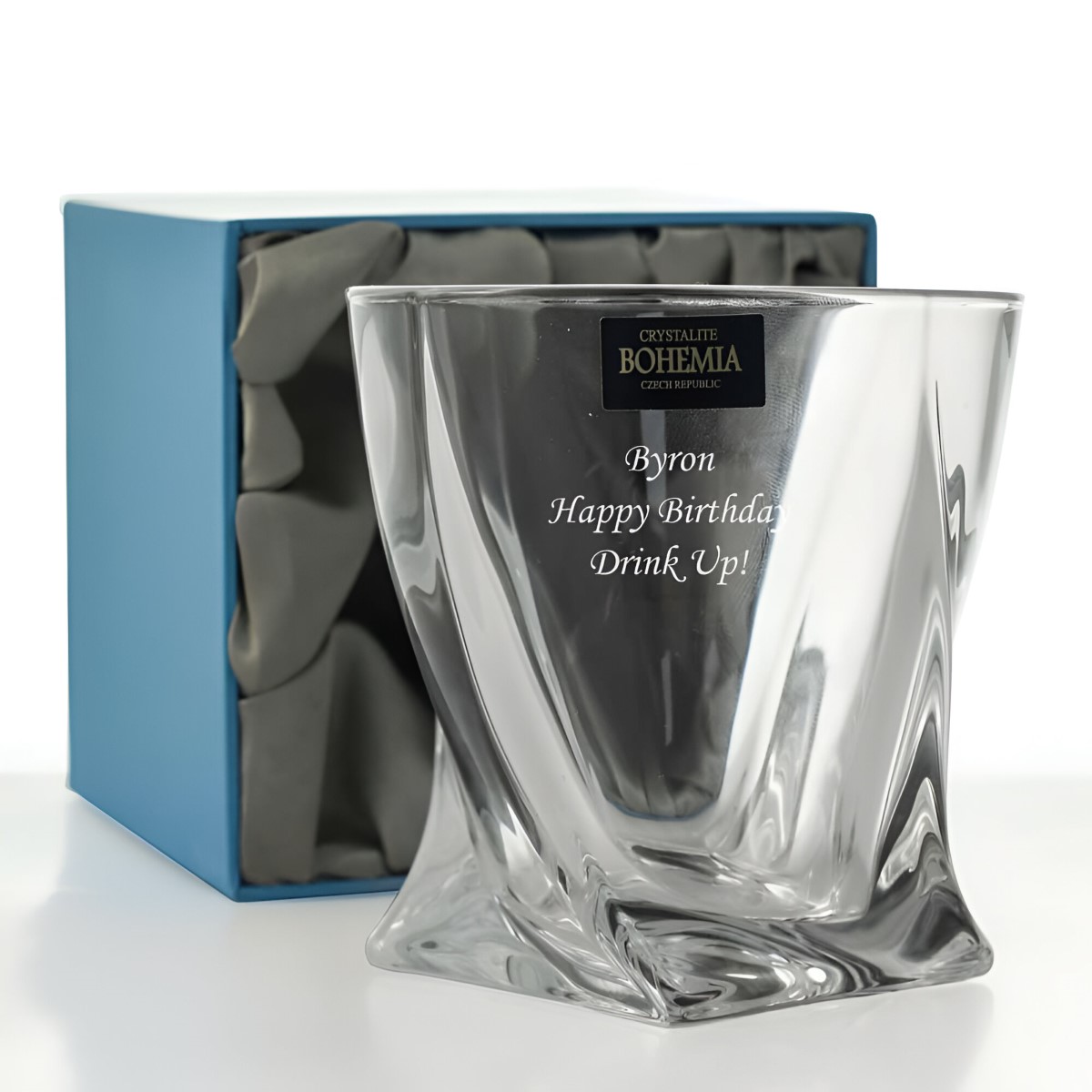 Personalised Quadro Whiskey Glass - Click Image to Close