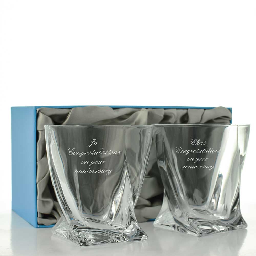 Personalised Engraved Whiskey Brandy Tumbler Glass wedding dad grandad gift