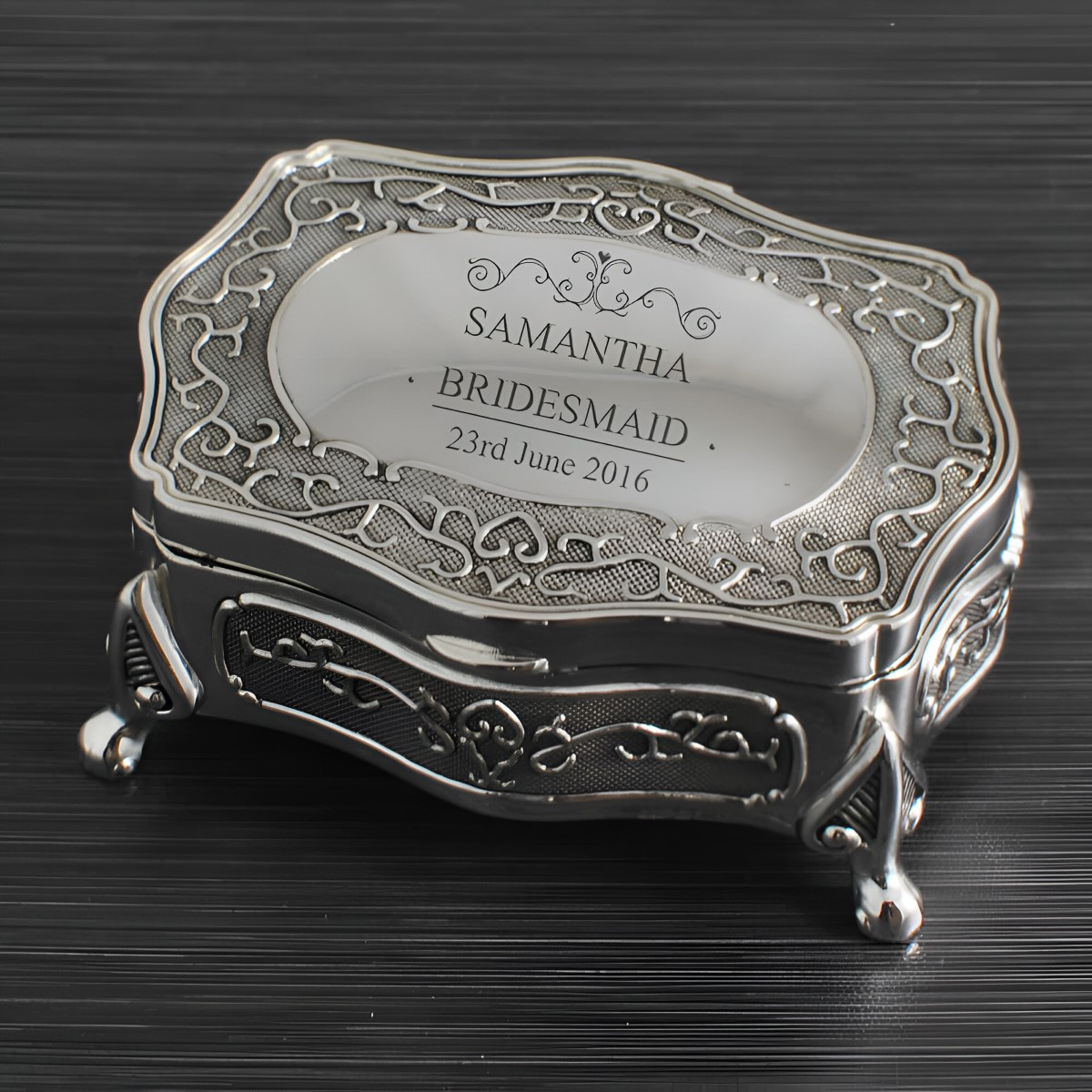 Personalised Wedding Antique Trinket Box - Click Image to Close