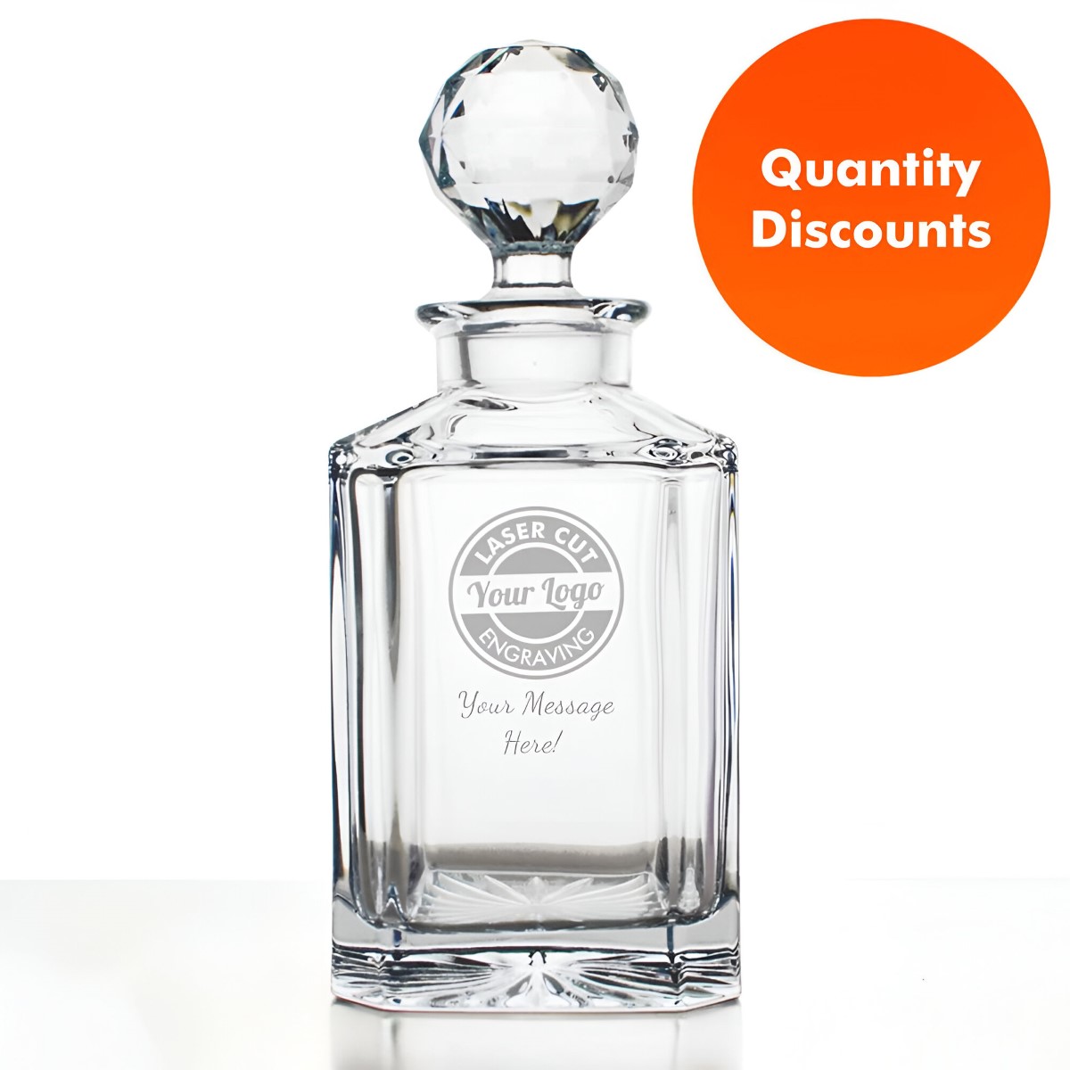 Logo Engraved Personalised Square Based Decanter