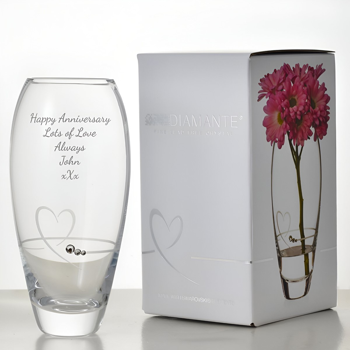 Personalised Petite Diamante Vase - Click Image to Close