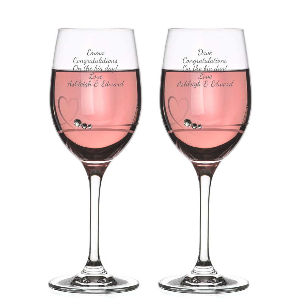 Personalised Petite Heart Wine Pair - 24 cl - Click Image to Close