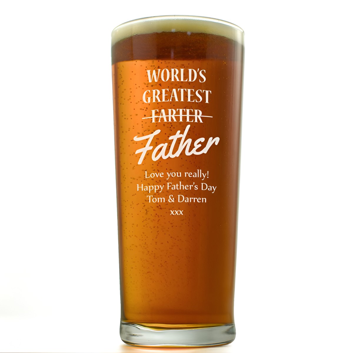 Personalised World's Greatest Farter Pint Glass - Click Image to Close