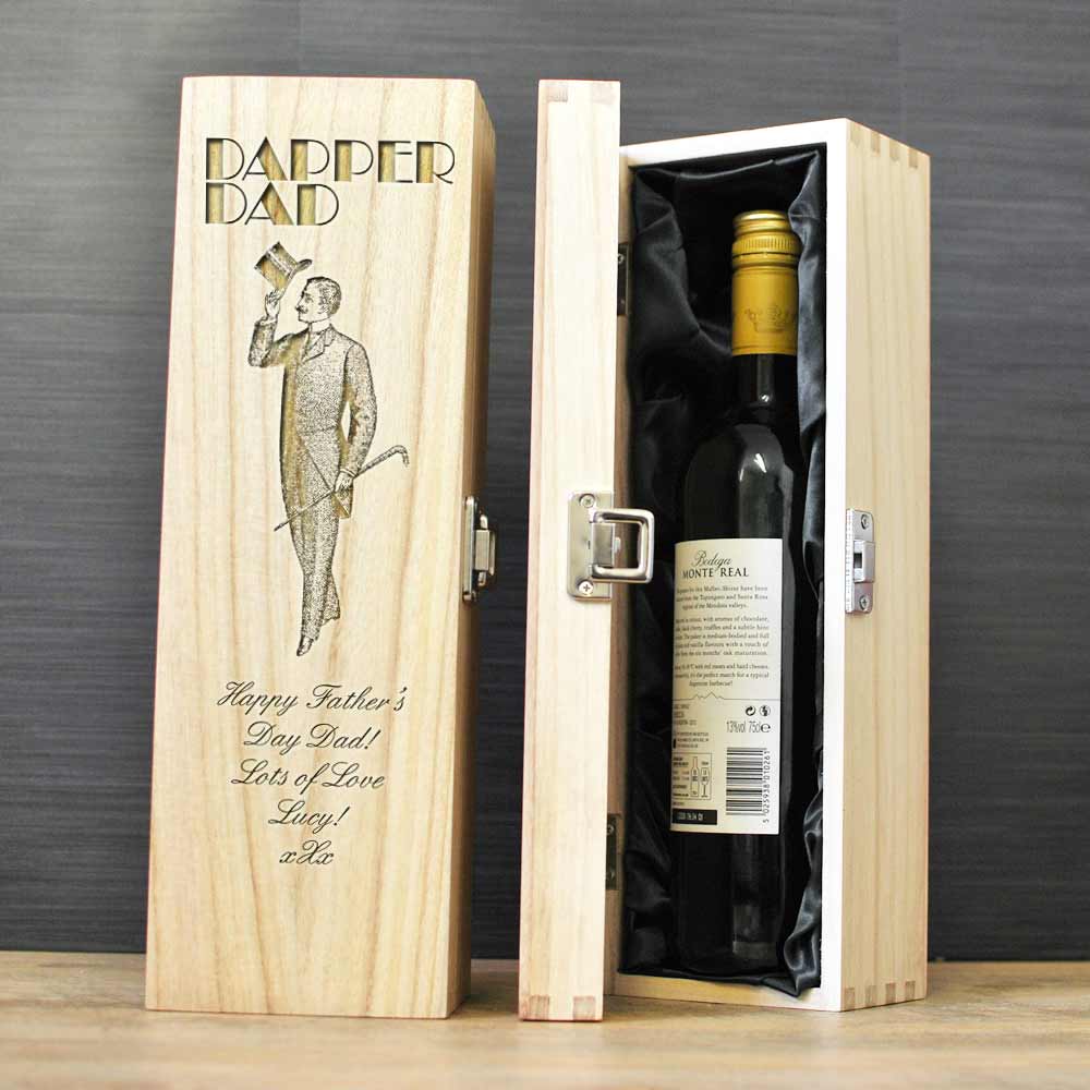 'Dapper Dad' Deluxe Wine Box - Click Image to Close