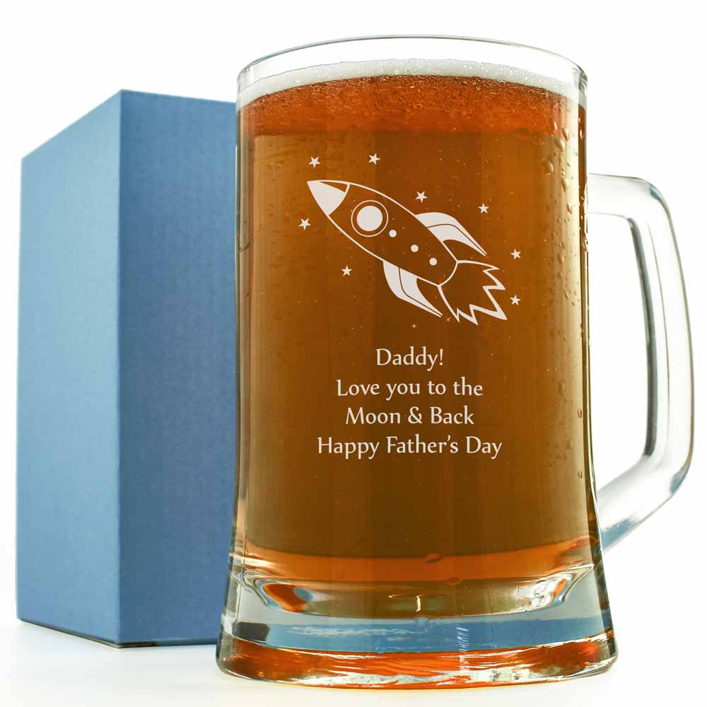 Personalised Love You To The Moon And Back Pint Tankard - Click Image to Close