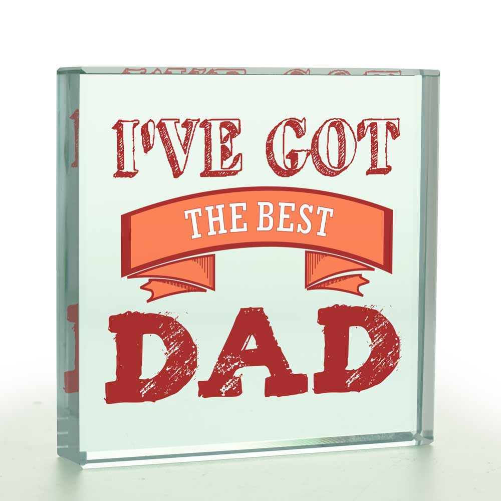 'I've Got The Best Dad' Glass Token - Click Image to Close