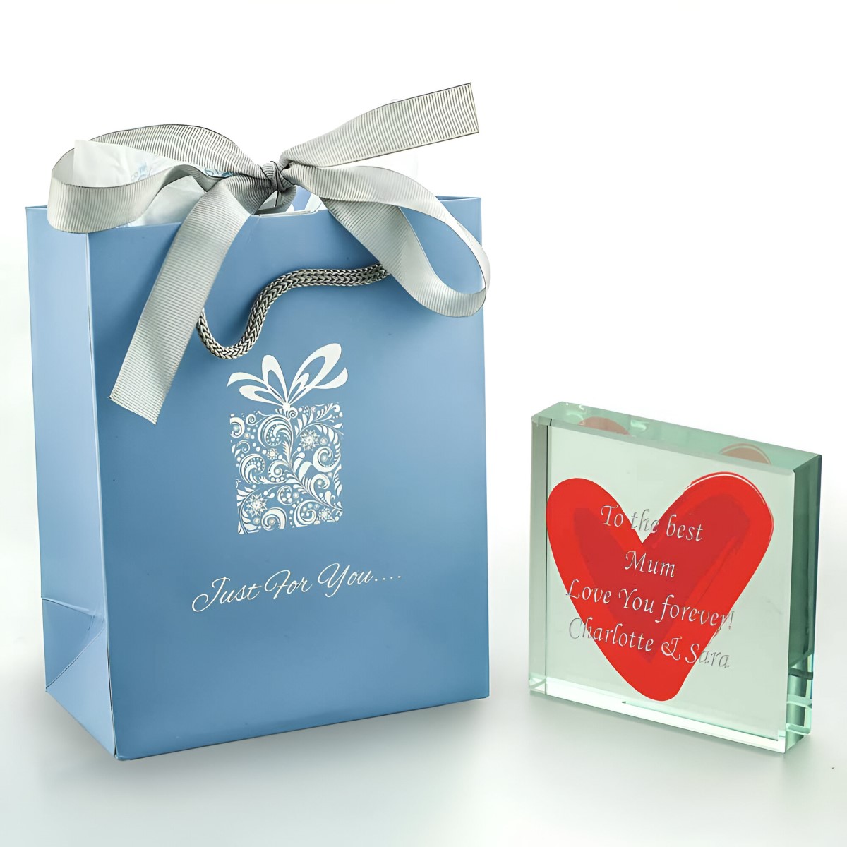 Personalised Love Heart Glass Token