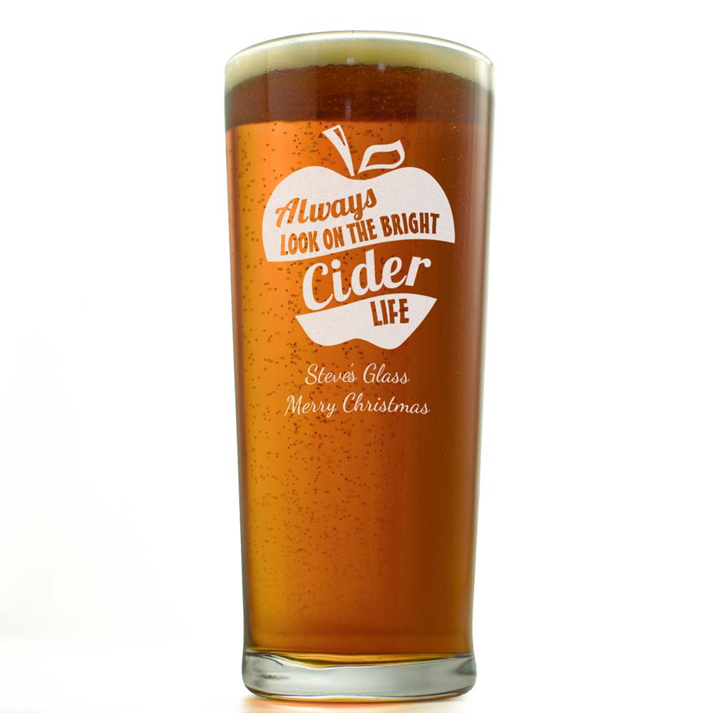 Personalised Pint Glass - Bright Cider Life - Click Image to Close