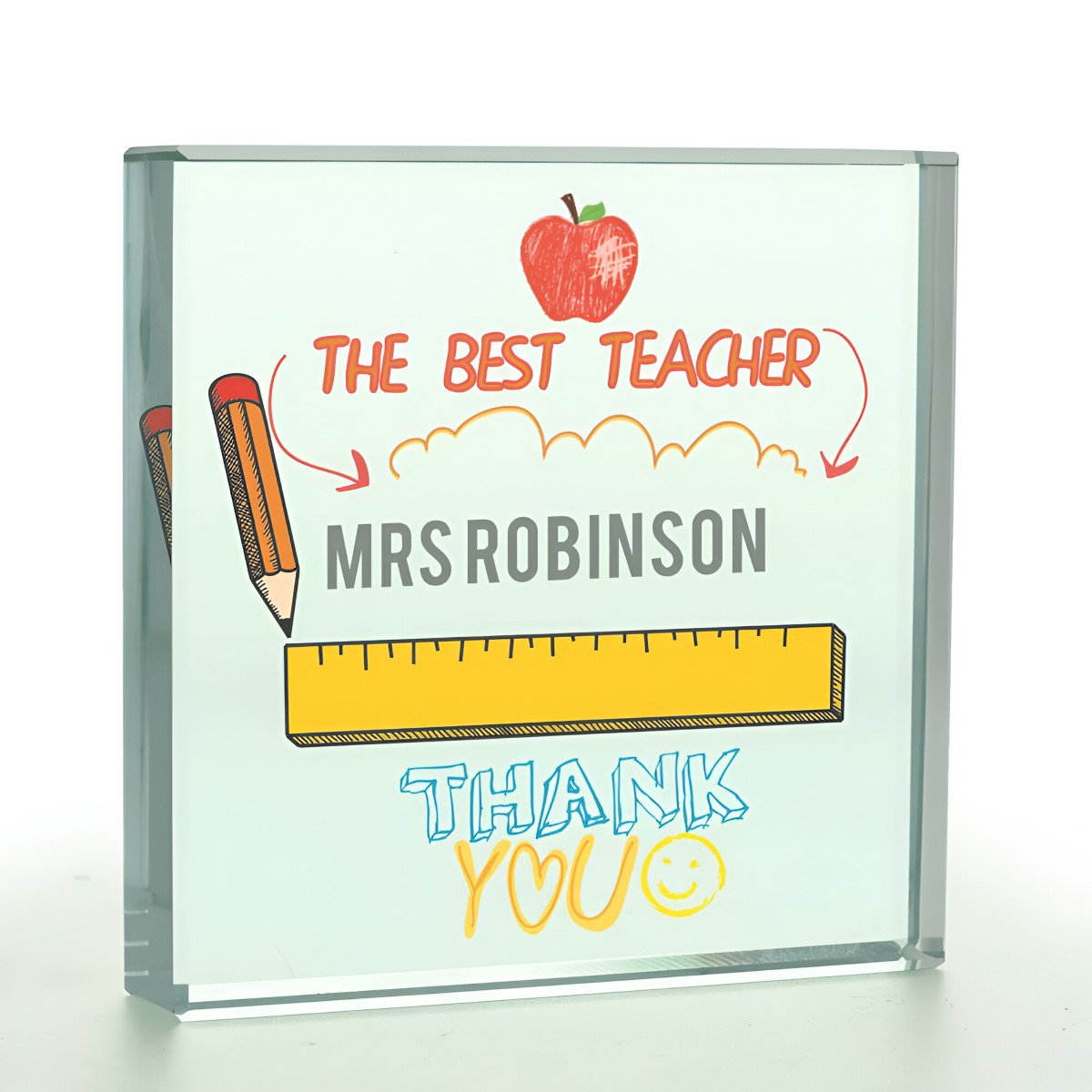 Personalised 'Best Teacher' Glass Token - Click Image to Close