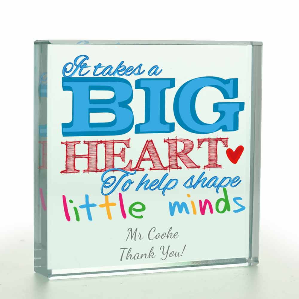 Personalised 'Big Heart' Glass Token - Click Image to Close