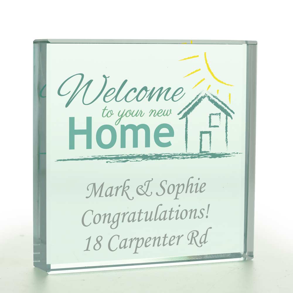Personalised New Home Glass Token - Click Image to Close