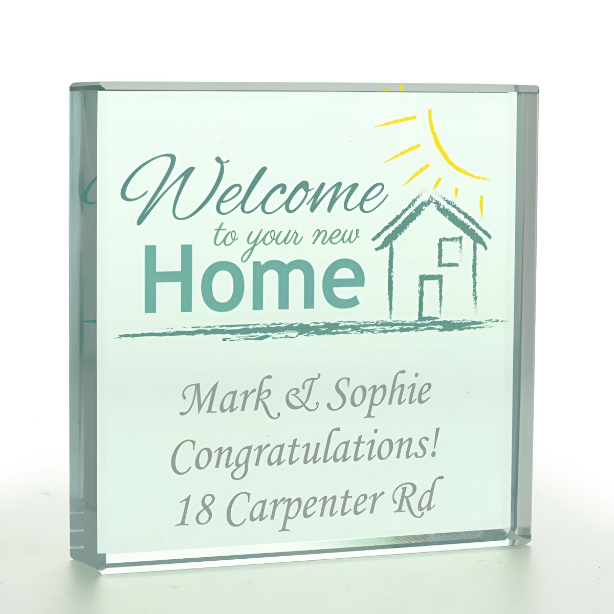 Personalised New Home Glass Token - Click Image to Close