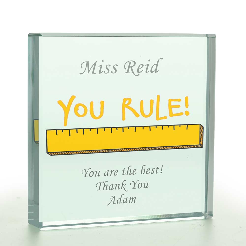 Personalised 'You Rule' Glass Token - Click Image to Close