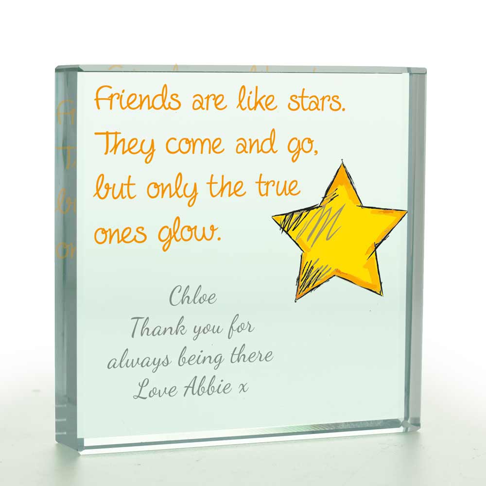 Personalised 'True Friends' Glass Token - Click Image to Close