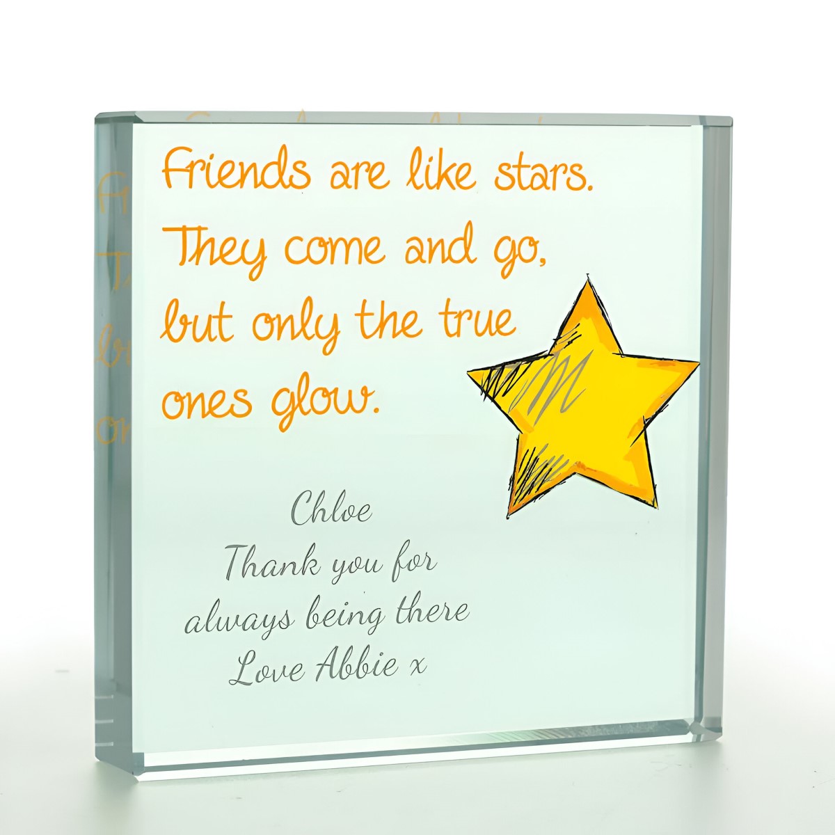 Personalised 'True Friends' Glass Token - Click Image to Close