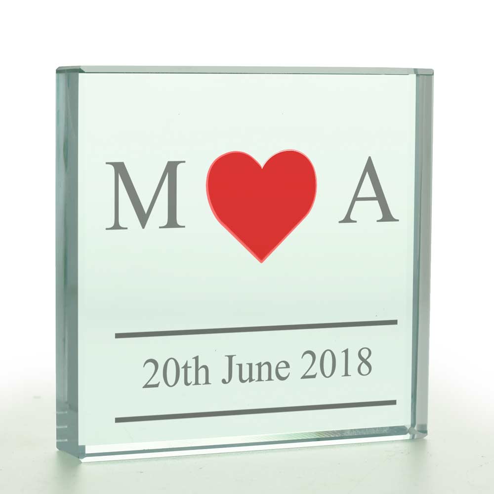 Personalised Anniversary Glass Token - Click Image to Close